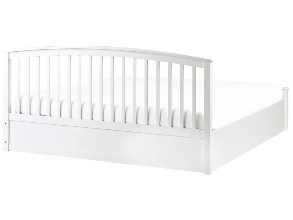 Ottoman Bed CLARBEC Pine Wood White 180 x 200 cm (EU Super King)_1055801