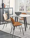 Set of 2 Dining Chairs LUANA Faux Leather Golden Brown