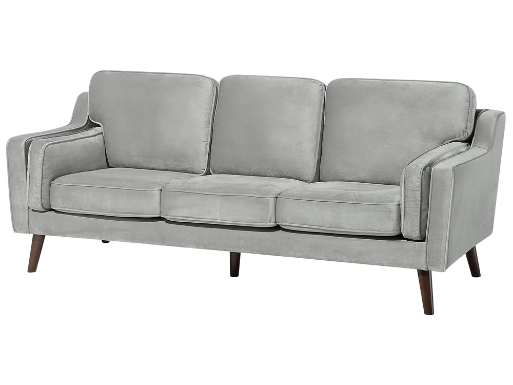 Canapé 3 places LOKKA Velours Gris clair_704284