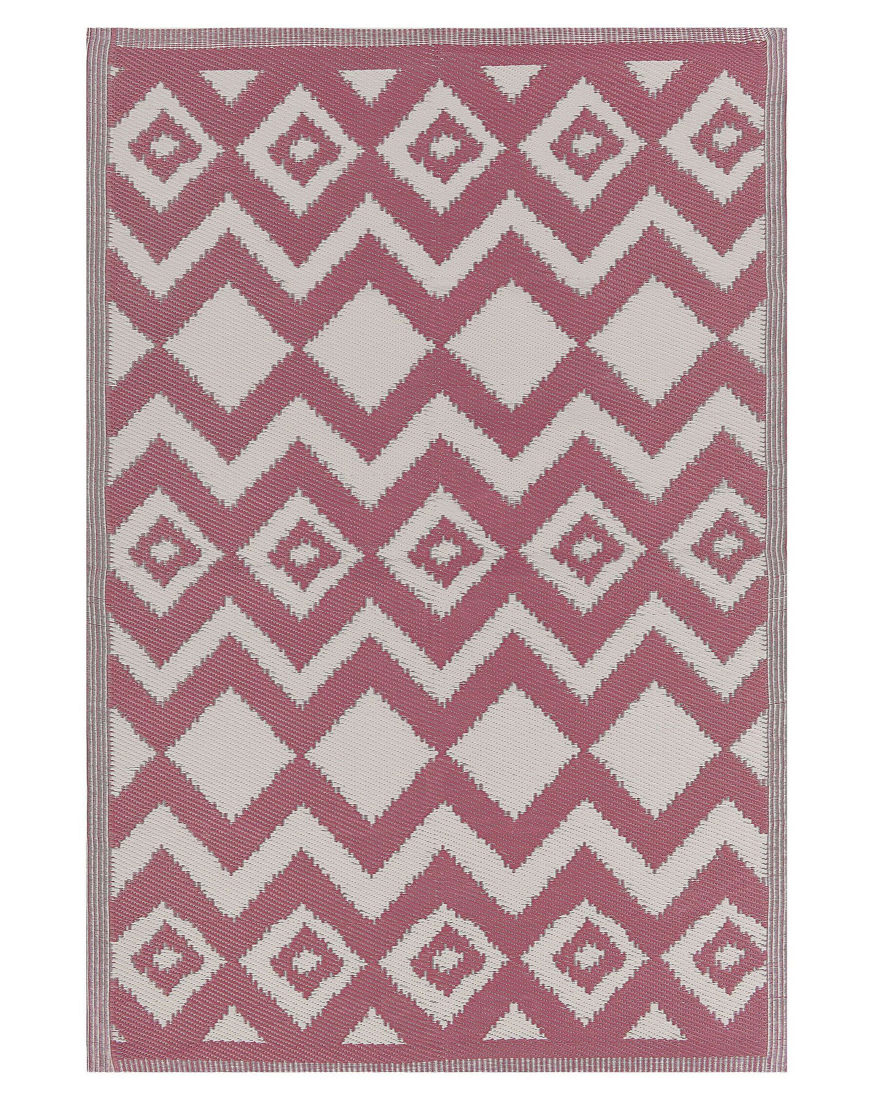 Tapis extérieur au motif zigzag rose 120 x 180 cm DEWAS_766353