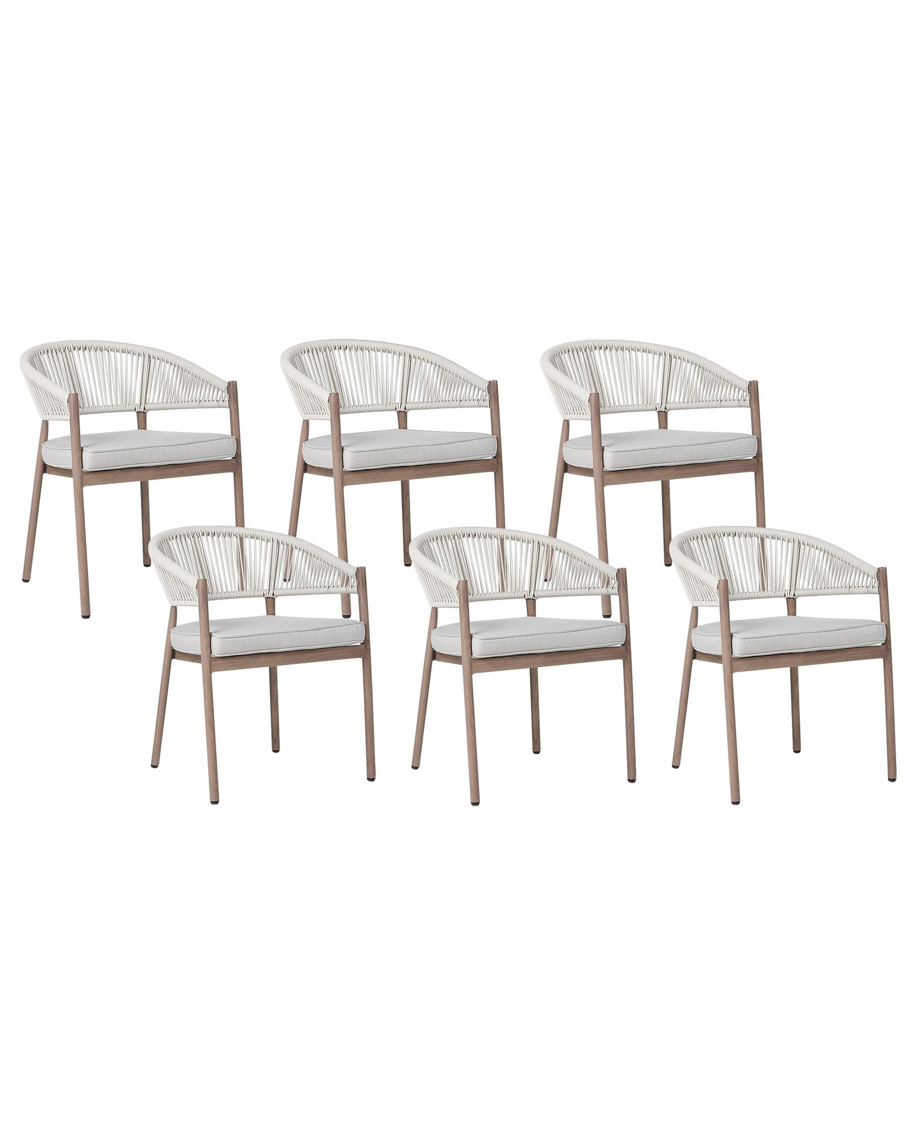 Set di 6 sedie da giardino alluminio bianco FLAVIA_936223