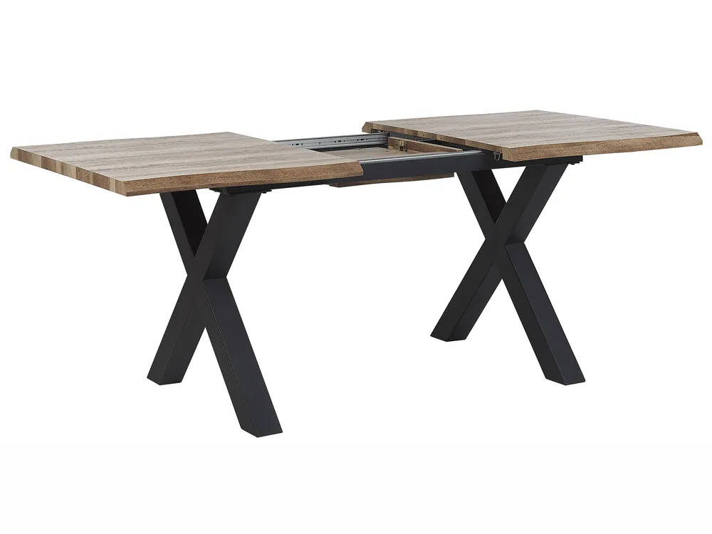 Extending Dining Table BRONSON Dark Brown 140/180 cm 90 cm_790962