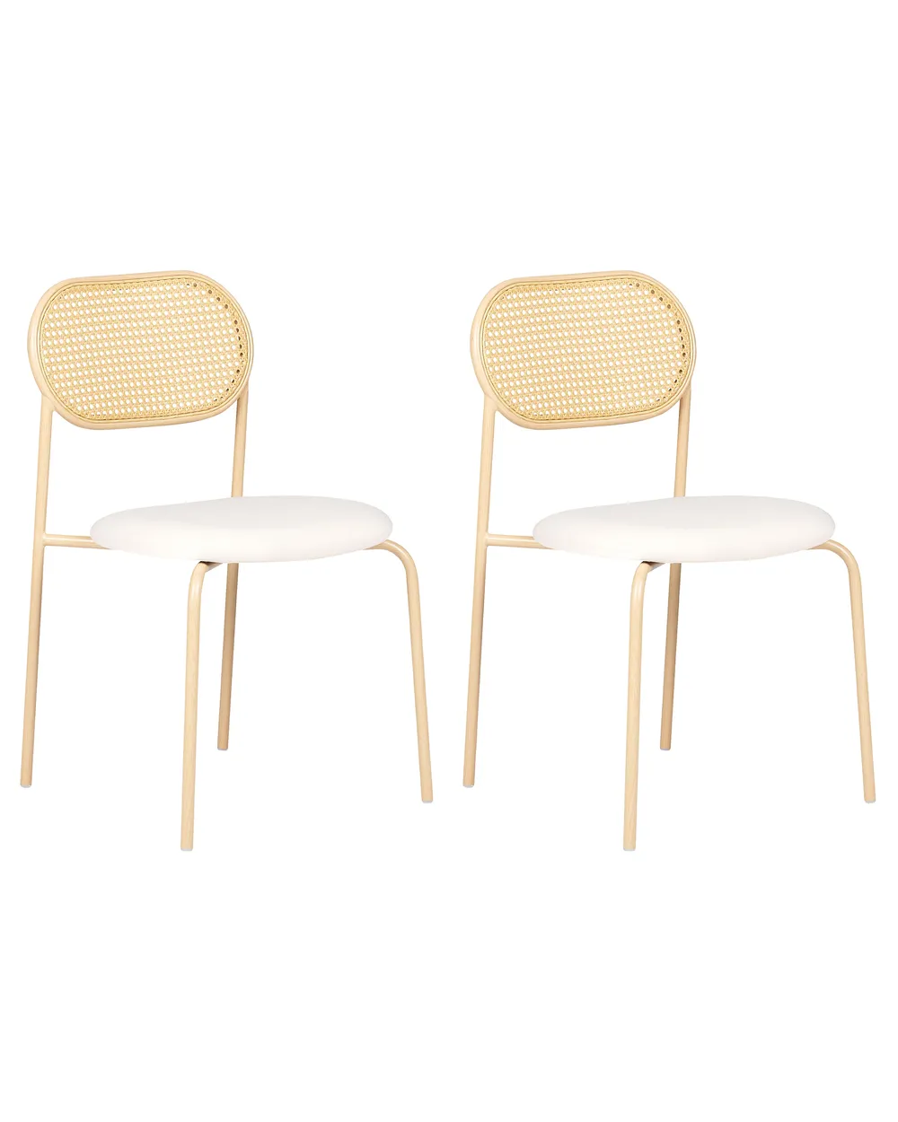 Set of 2 Dining Chairs ADAVER Metal Light Brown