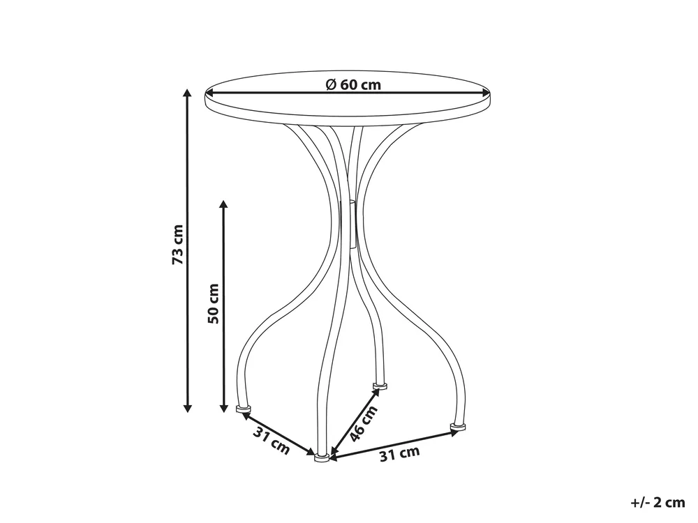 Bistro Table CARIATI 60 cm 60 cm Black_825730