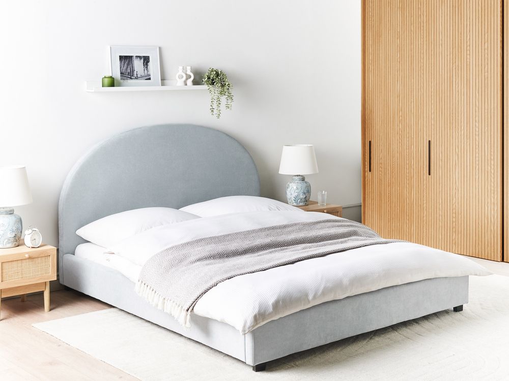 Bed Chenille VAUCLUSE 140 x 200 cm (EU Double) Light Blue