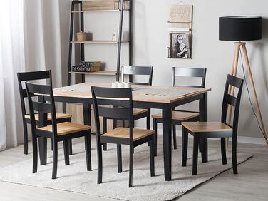 Wooden Dining Table 150 x 90 cm Black GEORGIA