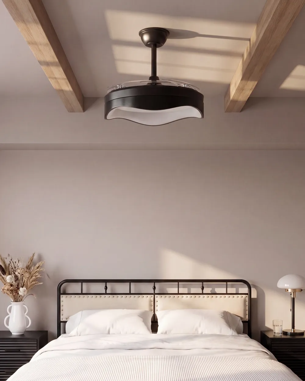 Ceiling Fan with Light ETONIA with Remote LED Black_1125600