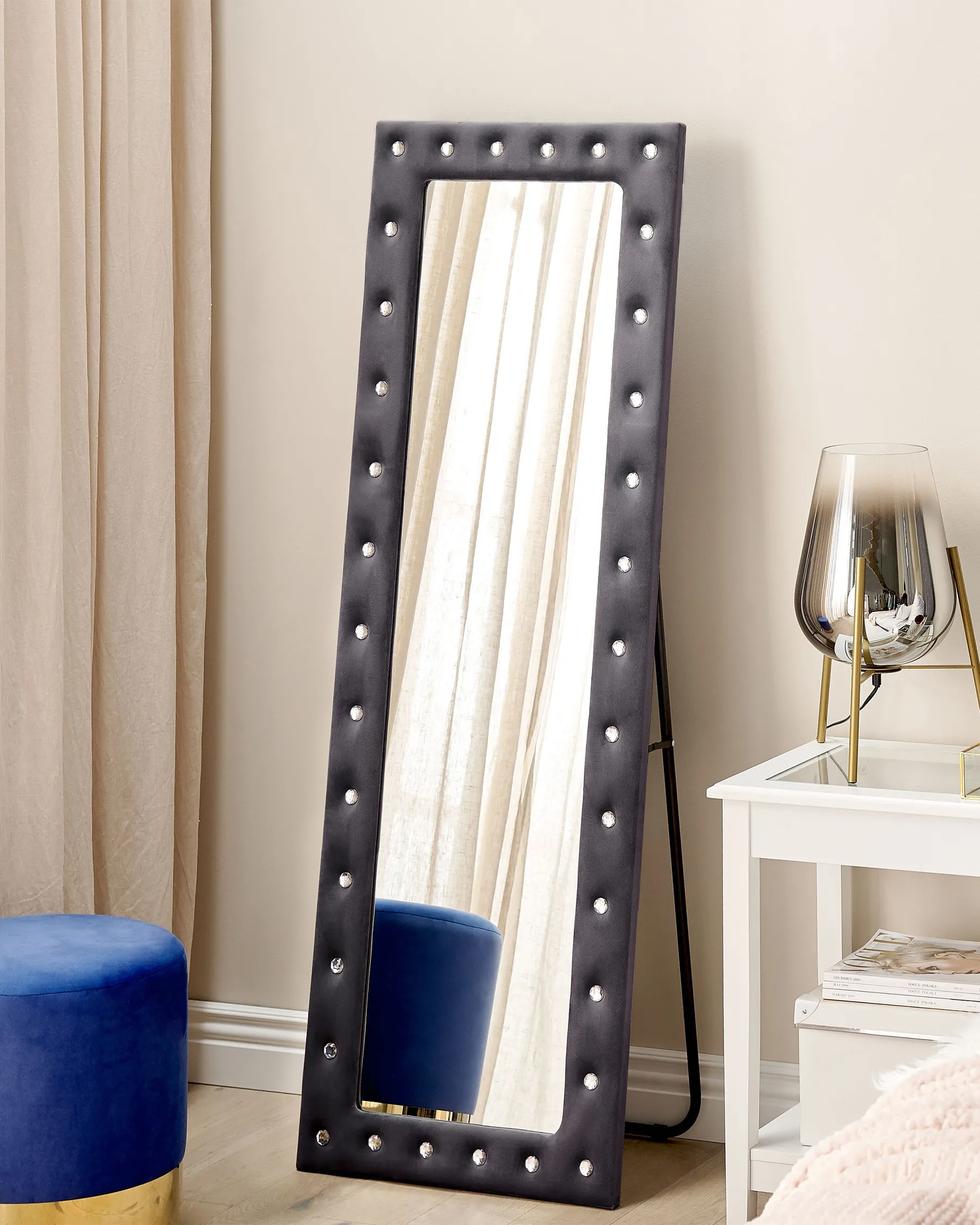 Standing Mirror ANSOUIS 150 cm Velvet Dark Grey_903992