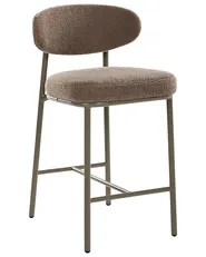 Set of 2 Bar Chairs UNITY Boucle Taupe_1042284