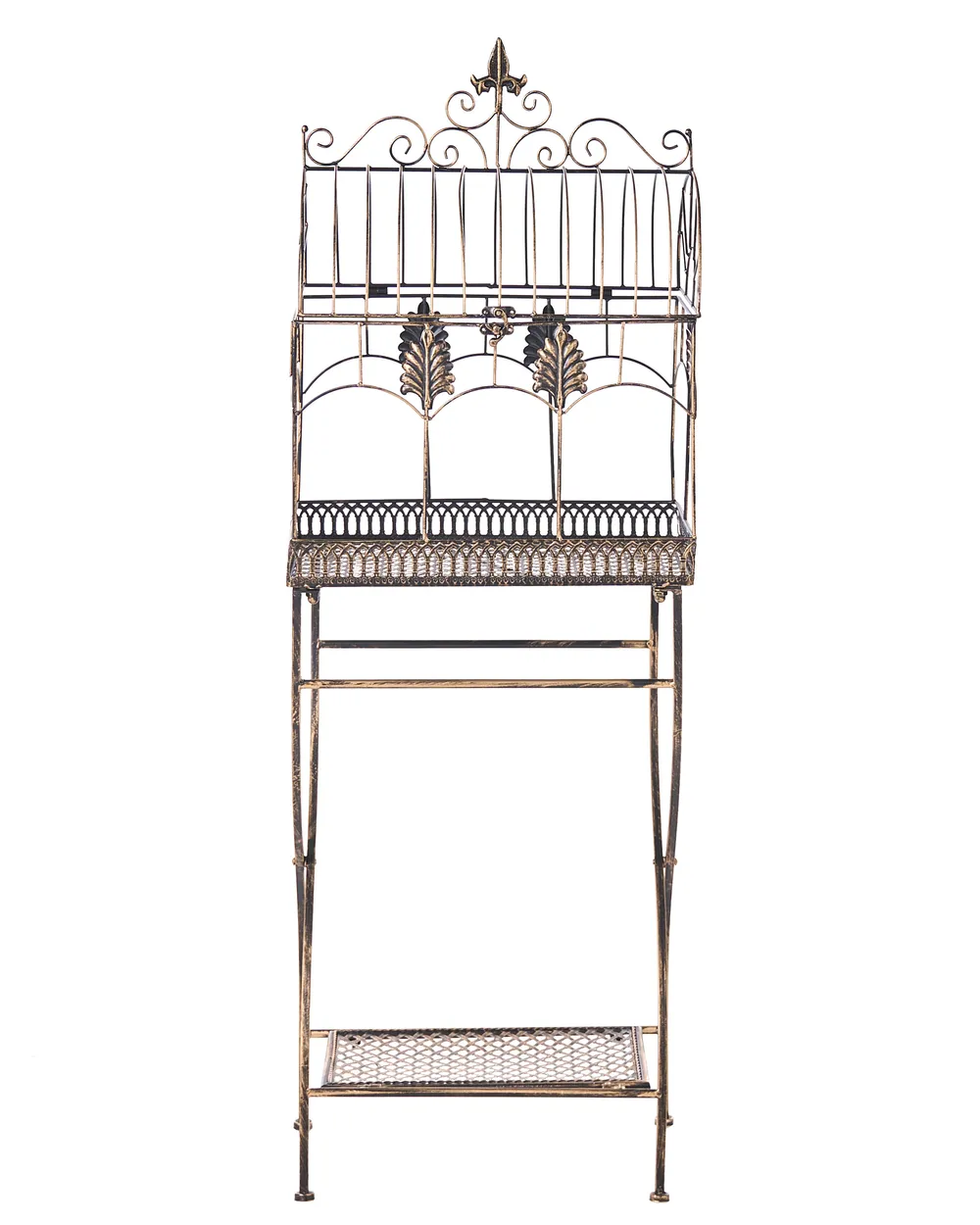 Set of 2 Shelving Units SICILY 43/37 cm 122/90 cm Metal Black_1029383