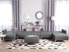 6 Seater U-Shaped Modular Fabric Sofa with Ottoman Grey ABERDEEN_716014