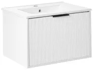 Wall Mounted Vanity Unit with Basin with Black Handle TILCARA White_1005973