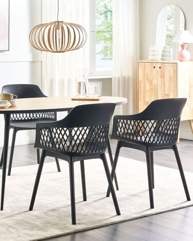 Set of 2 Dining Chairs Black ALMIRA