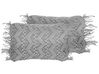 Sada 2 bavlněných makramé polštářů 30 x 45 cm šedé KIRIKKALE_769027