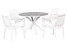 Garden Dining Set 4 Seater MALETTO/BUSSETO Metal Marble Effect White
