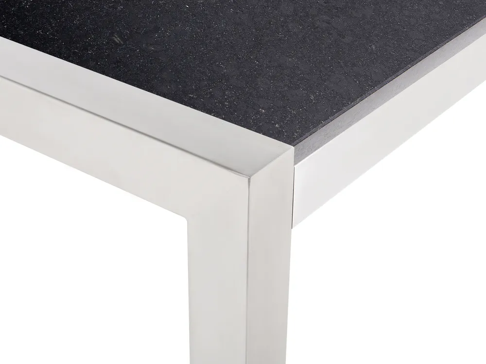 Garden Dining Table GROSSETO 180 cm 90 cm Granite Polished Black_450181