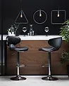 Set of 2 Bar Chairs CONWAY Swivel Faux Leather Black