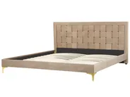 Pat cu lamele Catifea LIMOUX 180 x 200 cm Taupe_867203
