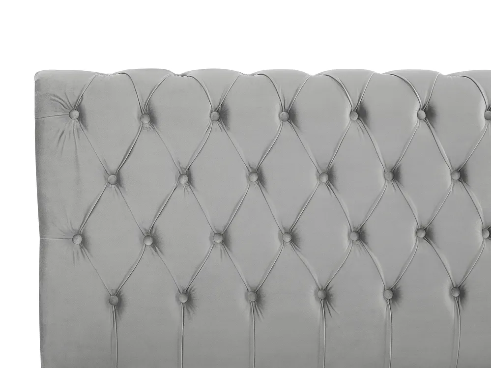 Bed Velvet AVALLON 180 x 200 cm (EU Super King) Grey_694703