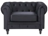 Living Room Set 4 Seater CHESTERFIELD Velvet Black_707687