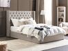 Sametová postel s úložným prostorem 180 x 200 cm světle šedá LUBBON_833912