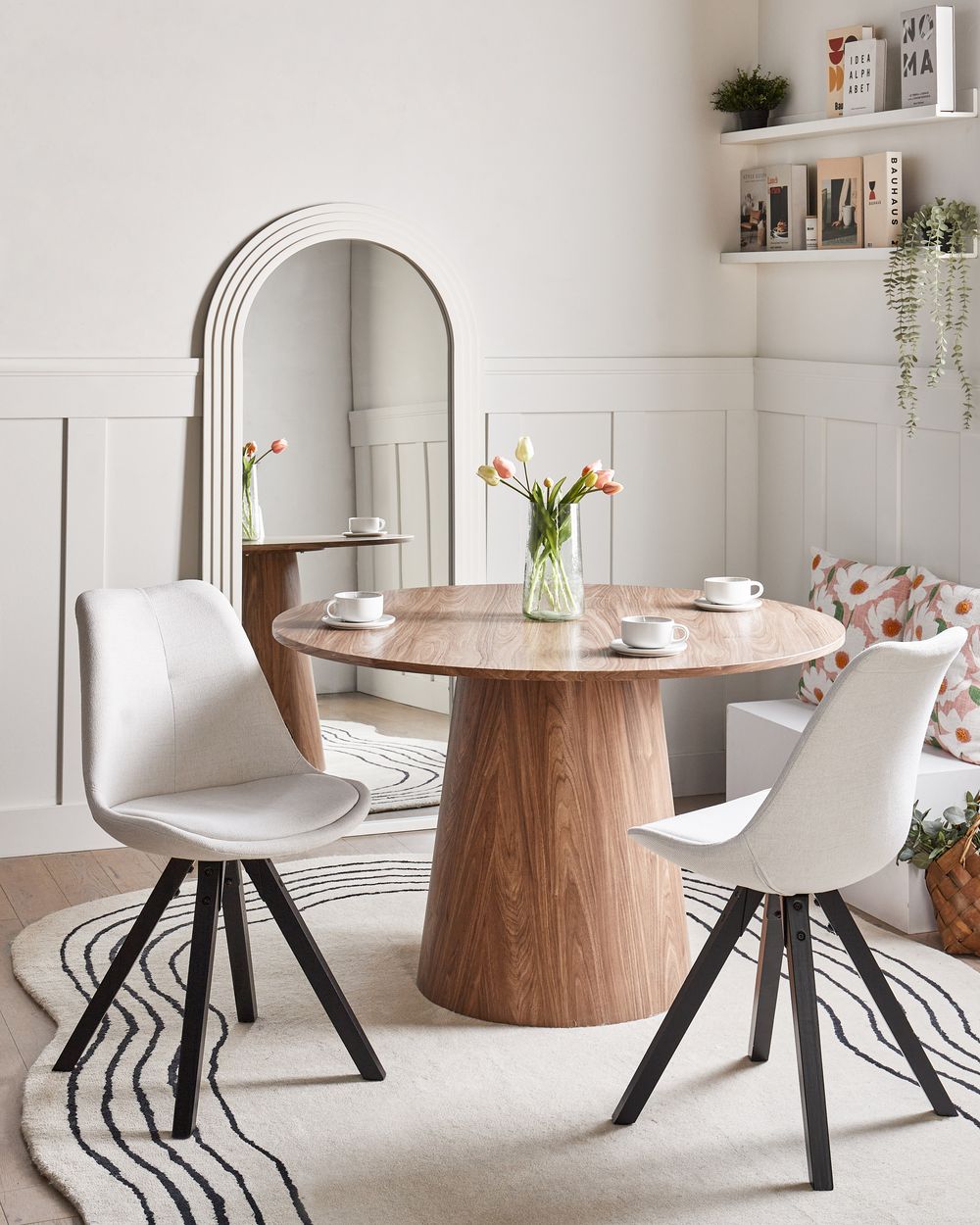 Set of 2 Dining Chairs HEDLEY Fabric Light Beige
