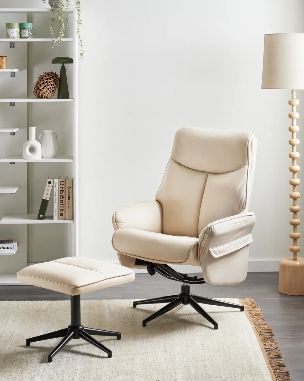Recliner Chair ERATO Fabric Light Beige_1007316