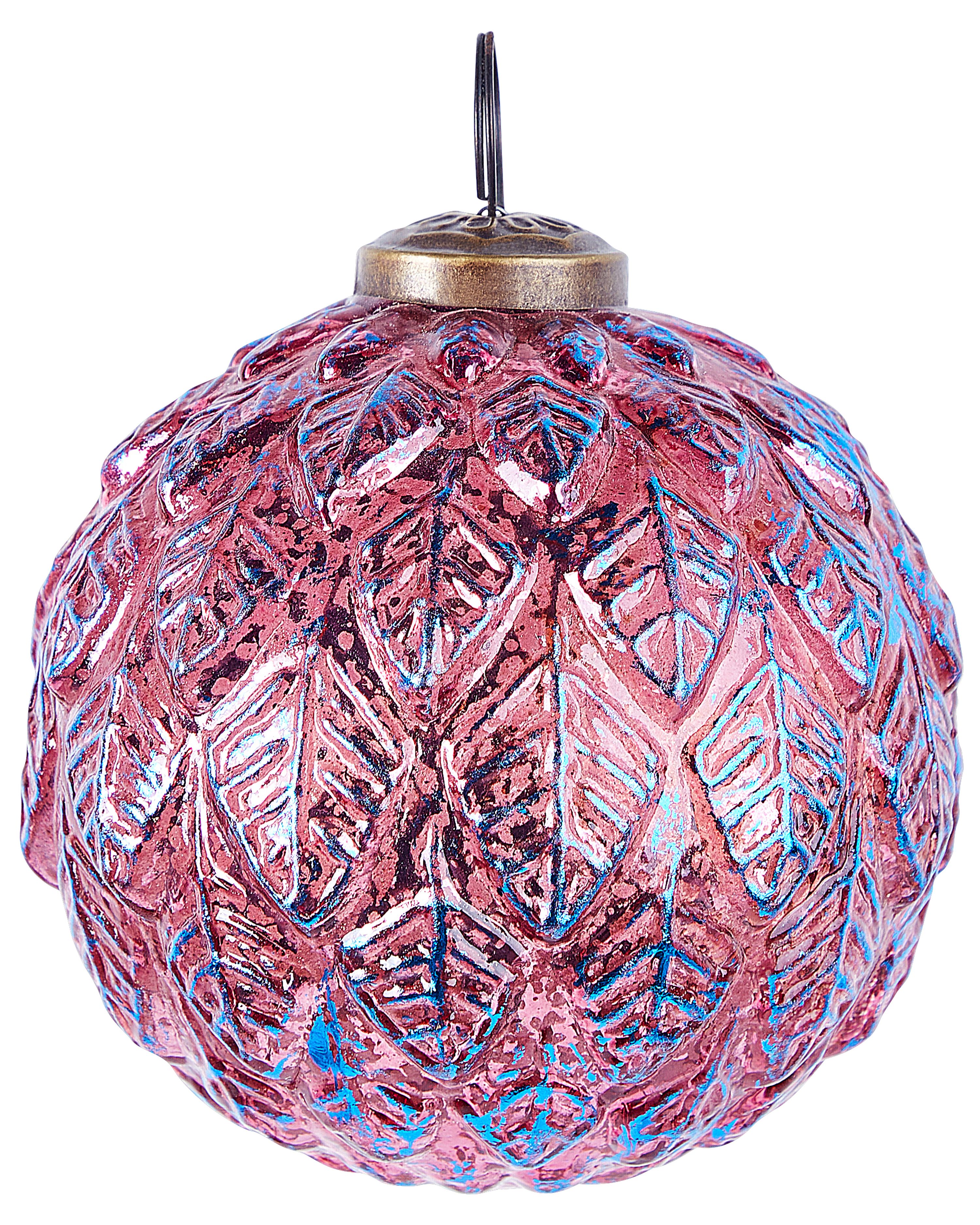 Sosation 12 Palline Di Natale In Vetro Vellutato 8 Cm - Rosso Bordeaux Floccato Per Albero E Decorazioni