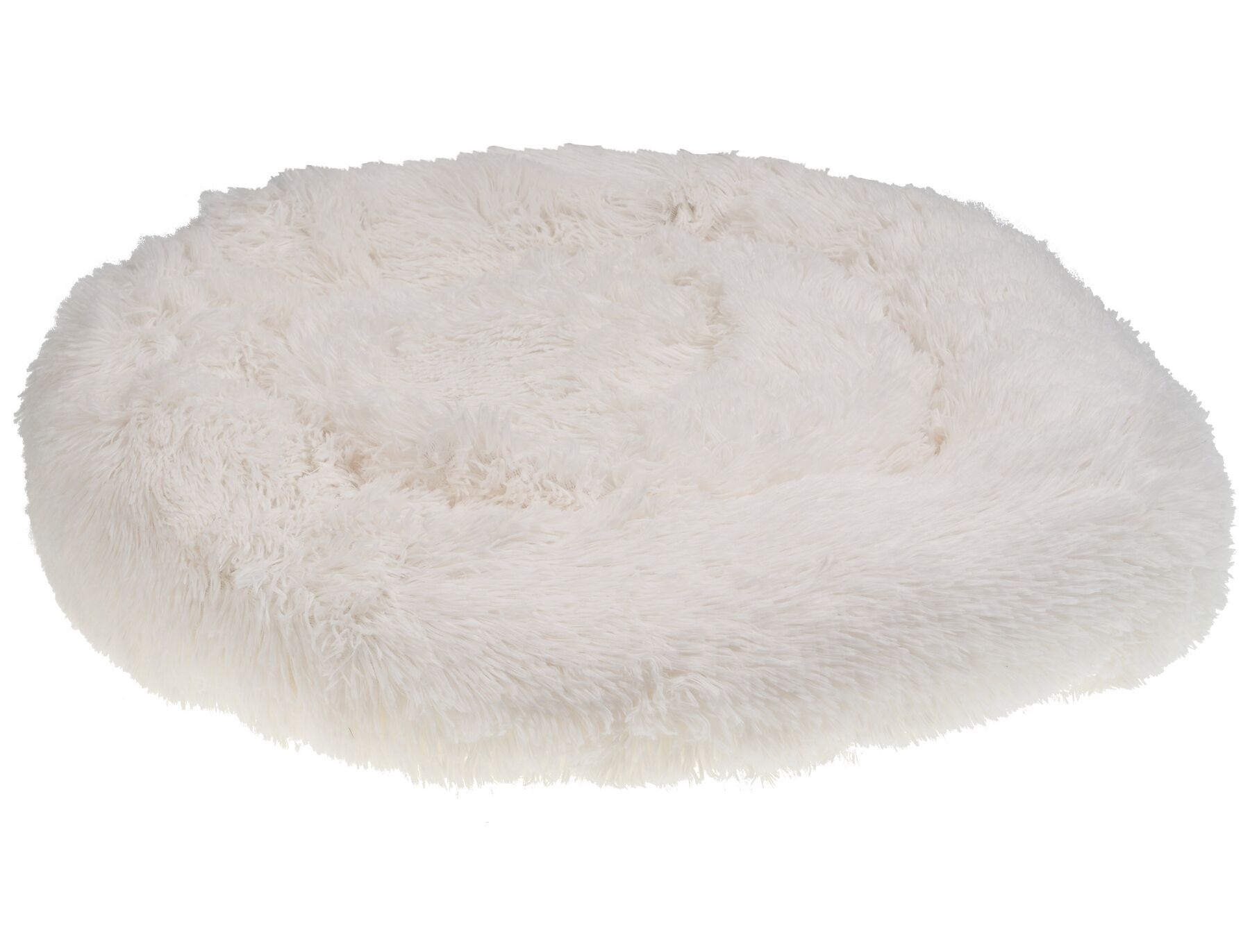 Faux Fur Pet Bed ø 50 cm White KULU_850185