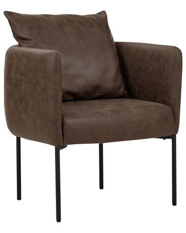 Fauteuil kunstleer donkerbruin MALMOS