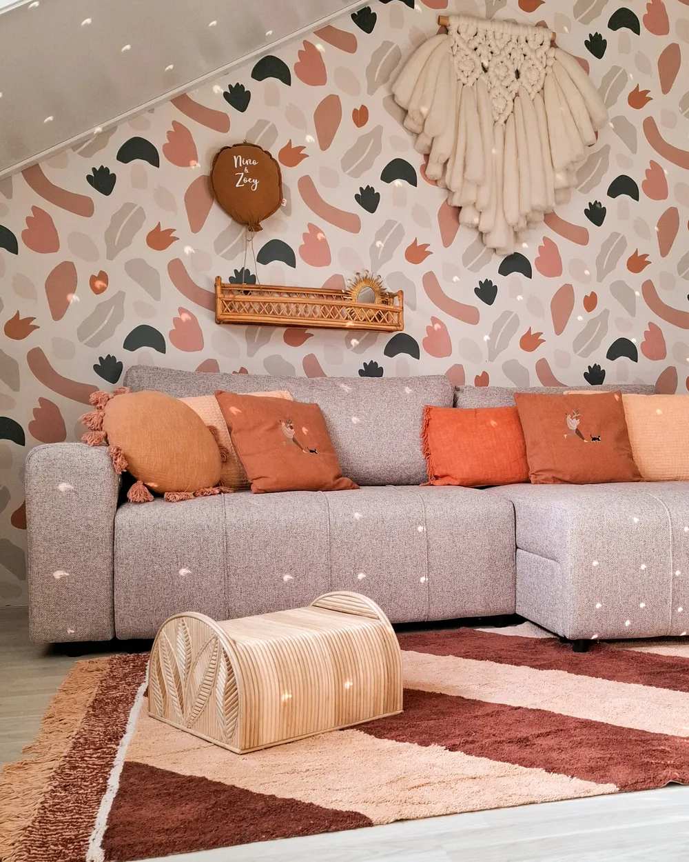 Conjunto de cojines decorativos MABA Algodón 50 x 35 cm Naranja