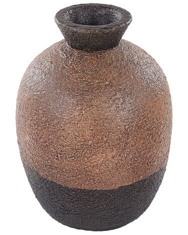 Vase décoratif en terre cuite 30 cm marron et noir AULIDA