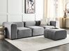 3 Seater Modular Velvet Sofa with Ottoman Grey FALSTERBO_919409