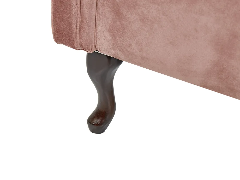 Left-Hand Chaise Longue LATTES Velvet Pink_793764