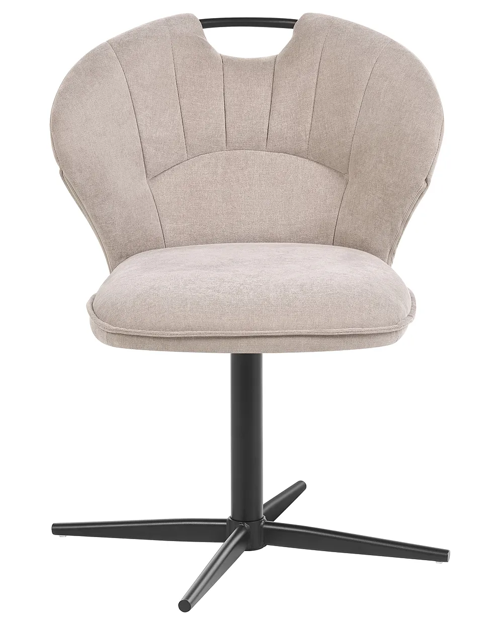 Set of 2 Chairs Swivel WORCESTER Chenille Beige_1161619