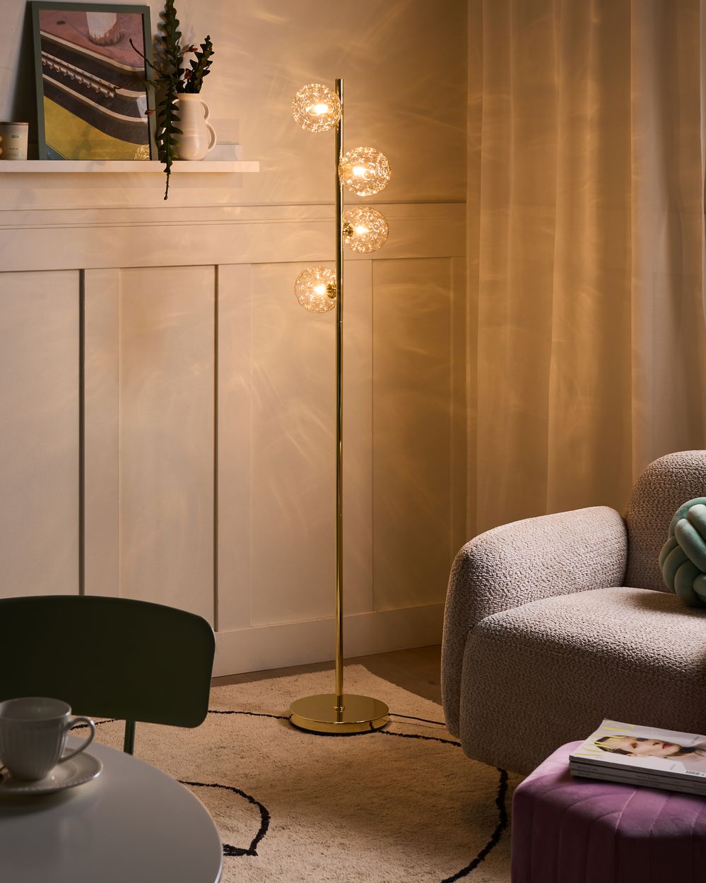 Floor Lamp ANADYR Glass Beige