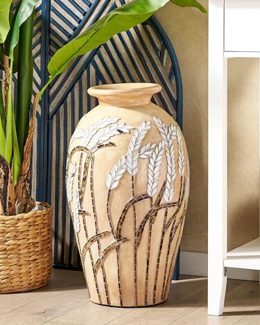 Terracotta Decorative Vase 54 cm Beige SINAMAR