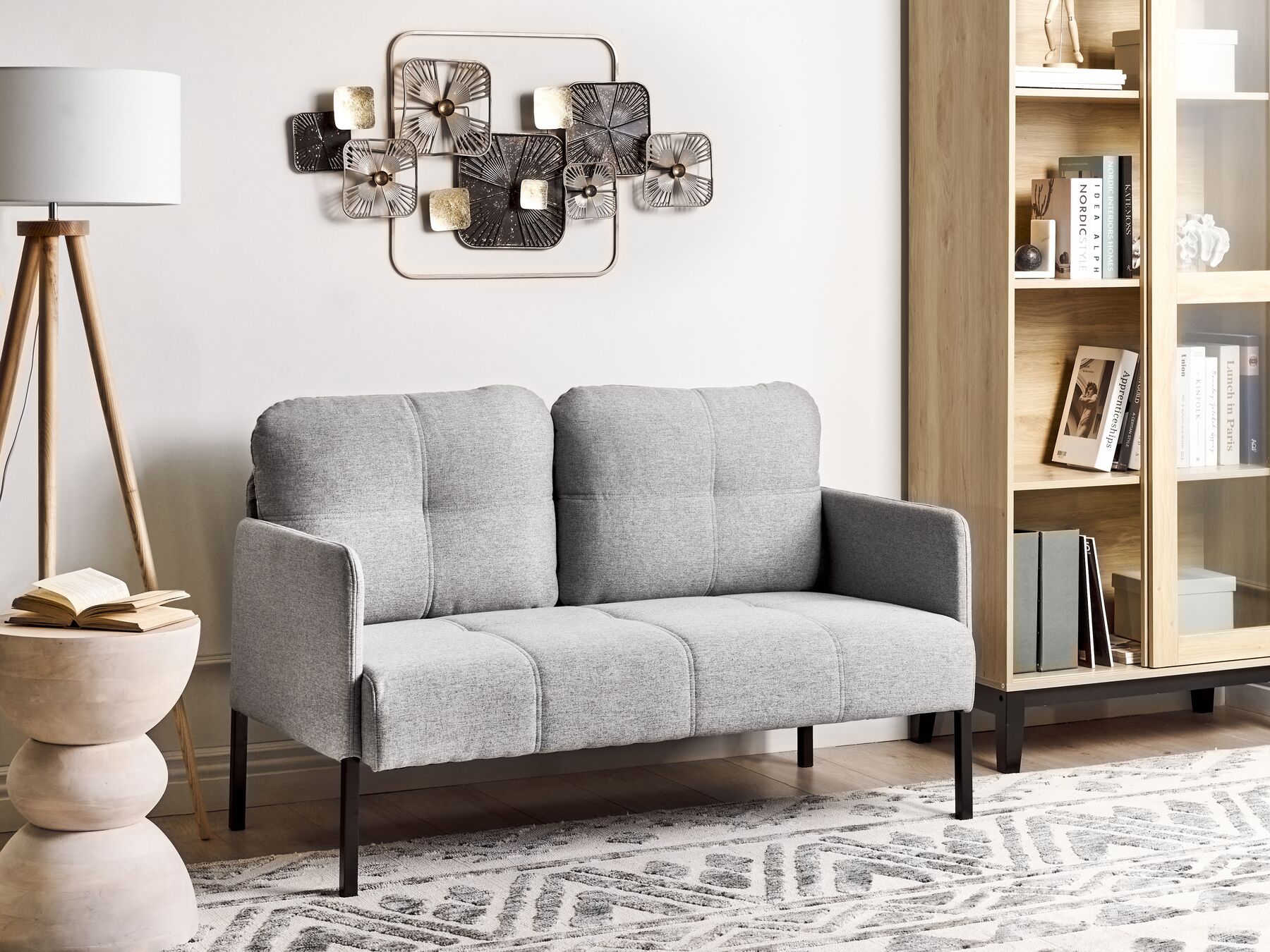 2 Seater Fabric Sofa Grey LAHTI_930571