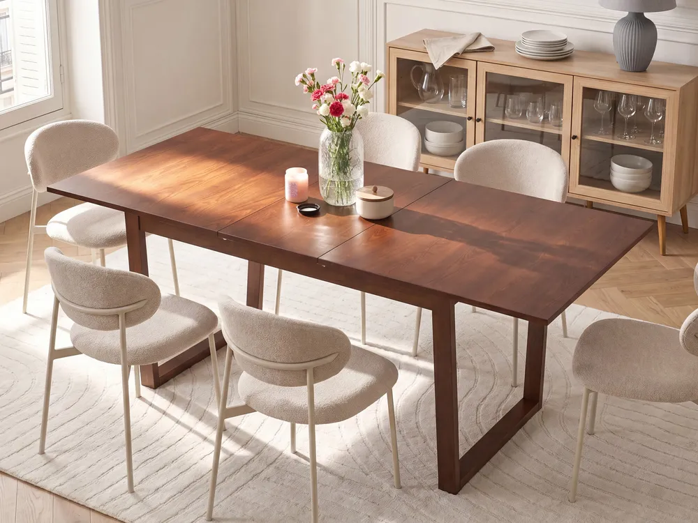 Extending Dining Table CAMDEN Dark Ash Wood 160/200 cm 95 cm_1101074