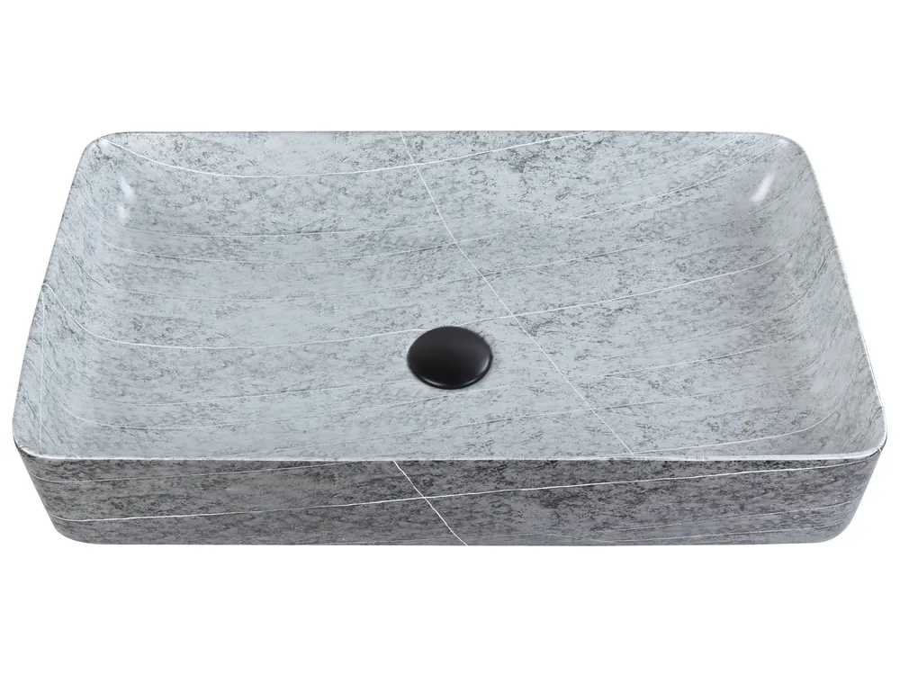 Countertop Basin ARTAJ 610 x 350 mm Ceramic Grey Concrete Effect_922237