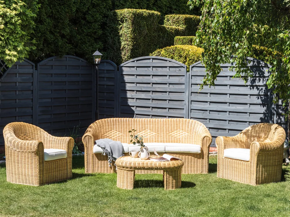 Garden Lounge Set with Table 5 Seater LIVADEIA Rattan Natural_920162