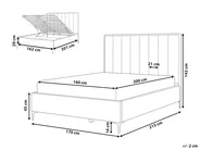 Bett mit Stauraum SEZANNE Samtstoff Taupe 160 x 200 cm_916846