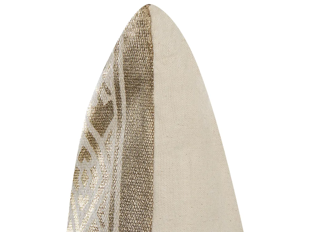 Conjunto de 2 almofadas decorativas OUJDA 50 x 50 cm Algodão Dourado Padrão geométrico_831050
