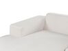 Høyrehånds hjørnesofa med ottoman kordfløyel Off-White LUNGO_898438