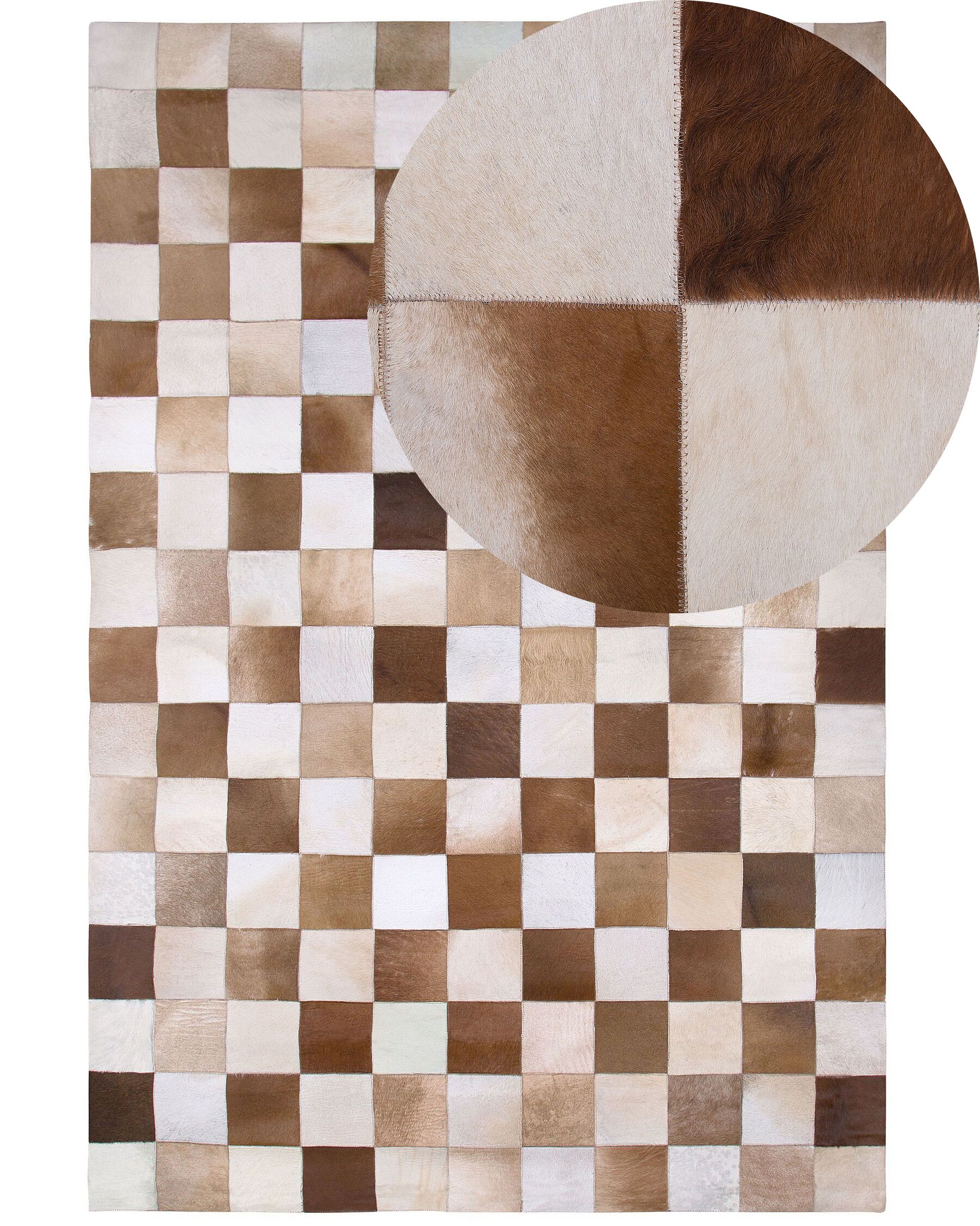 Cowhide Area Rug Brown and Beige 160 x 230 cm SOLMAZ_758300