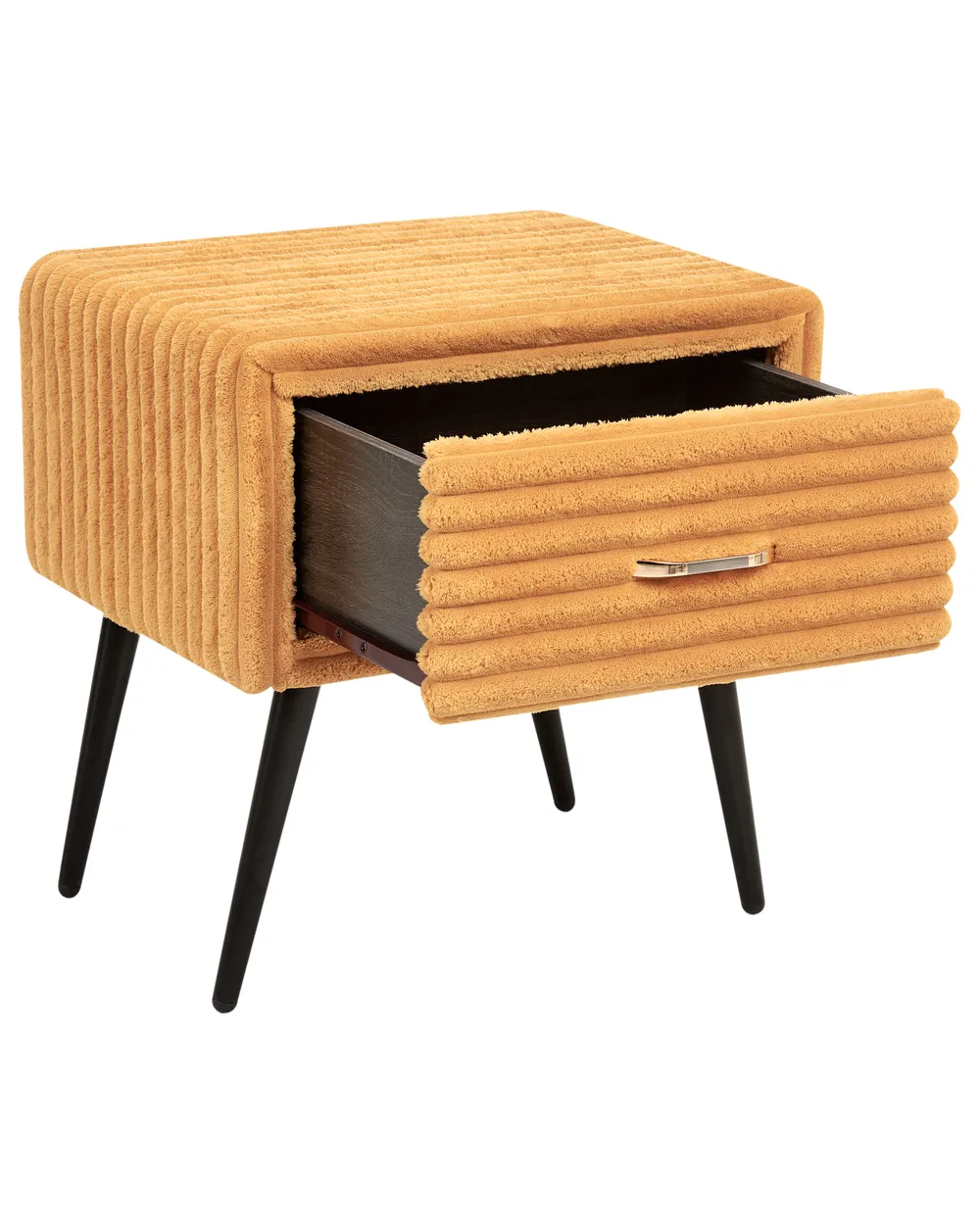 1 Drawer Bedside Table FLAYAT Corduroy Orange_968004