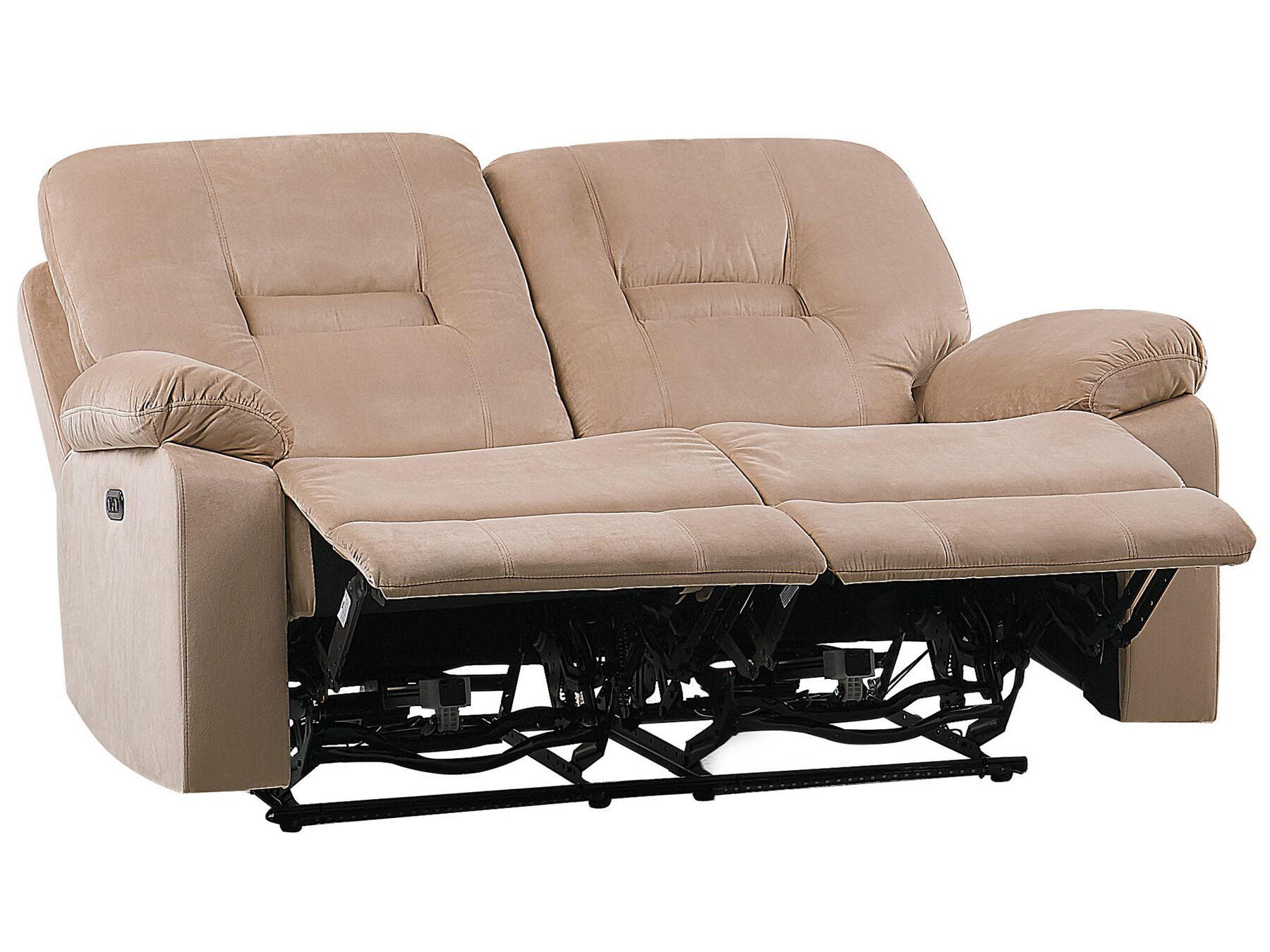 2-istuttava sohva sametti sähkösäädettävä hiekanruskea BERGEN_835293