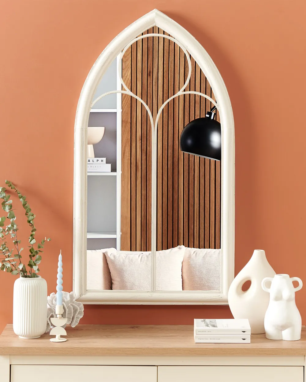 Wall Mirror TRELLY 62 cm 113 cm Metal White