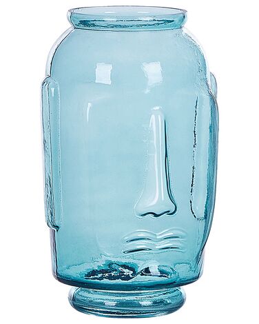 Wazon dekoracyjny szklany 31 cm niebieski SAMBAR
