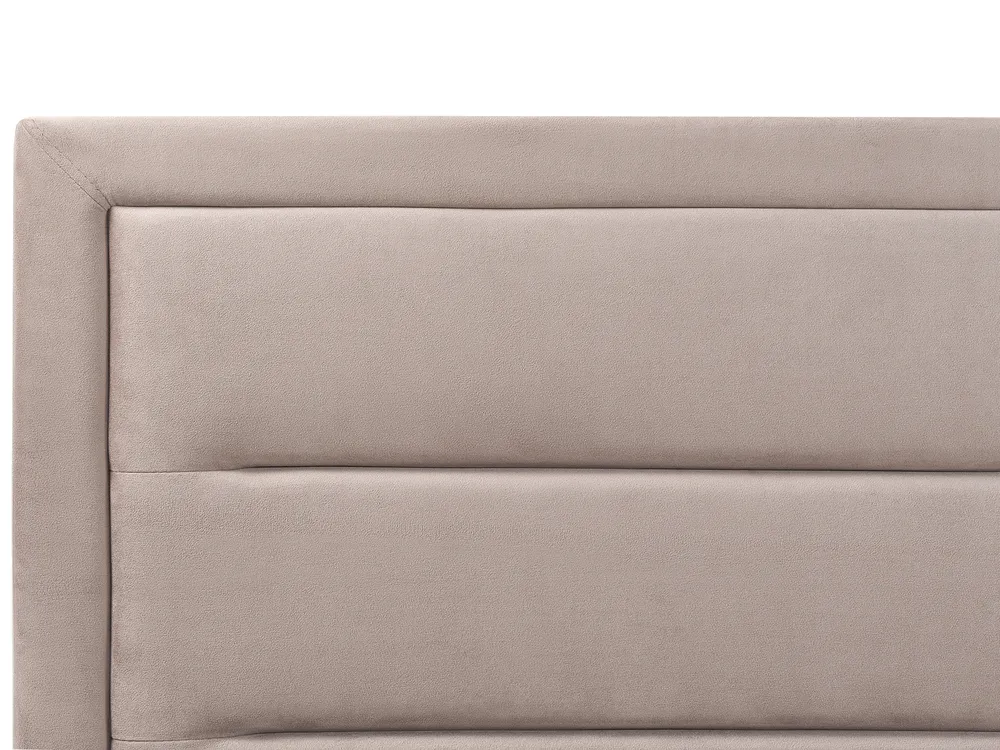 Ottoman Bed ROUEN Velvet Taupe 180 x 200 cm (EU Super King)_843855